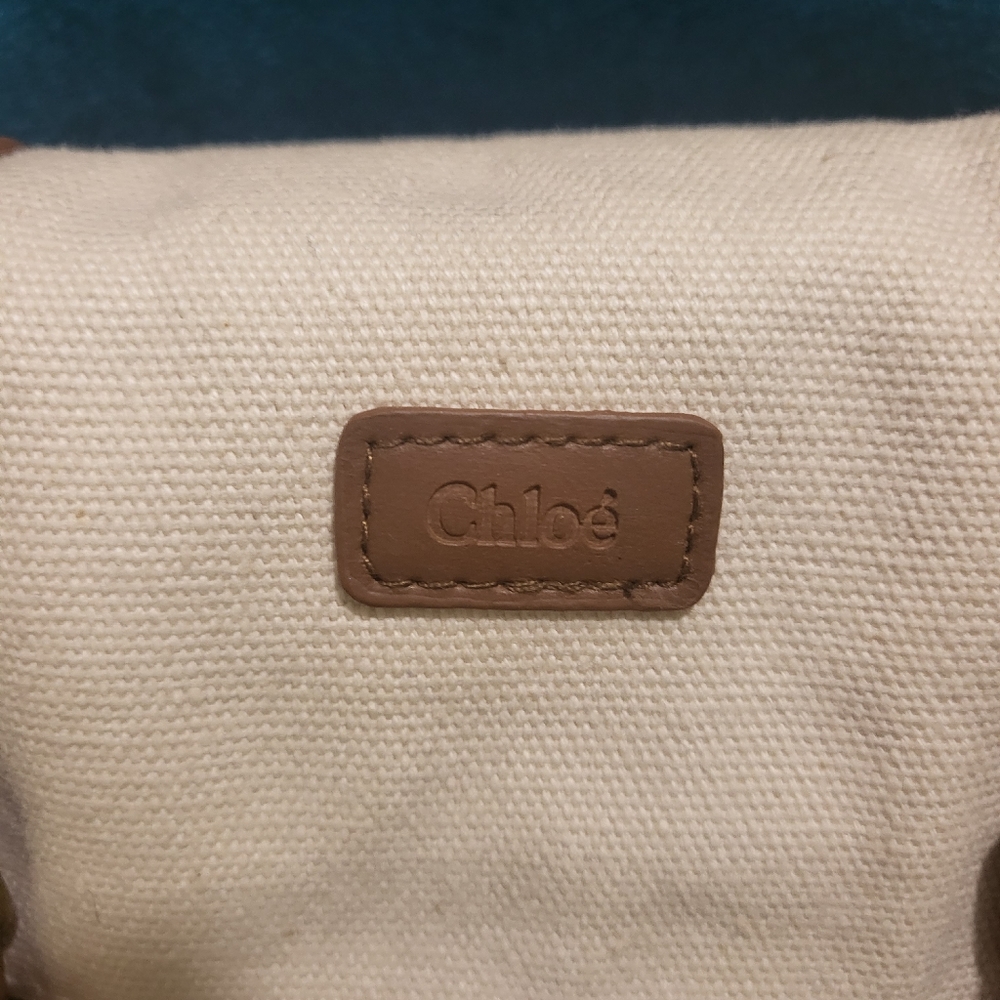 CHLOE beige cotton clutch - Picture 2 of 10
